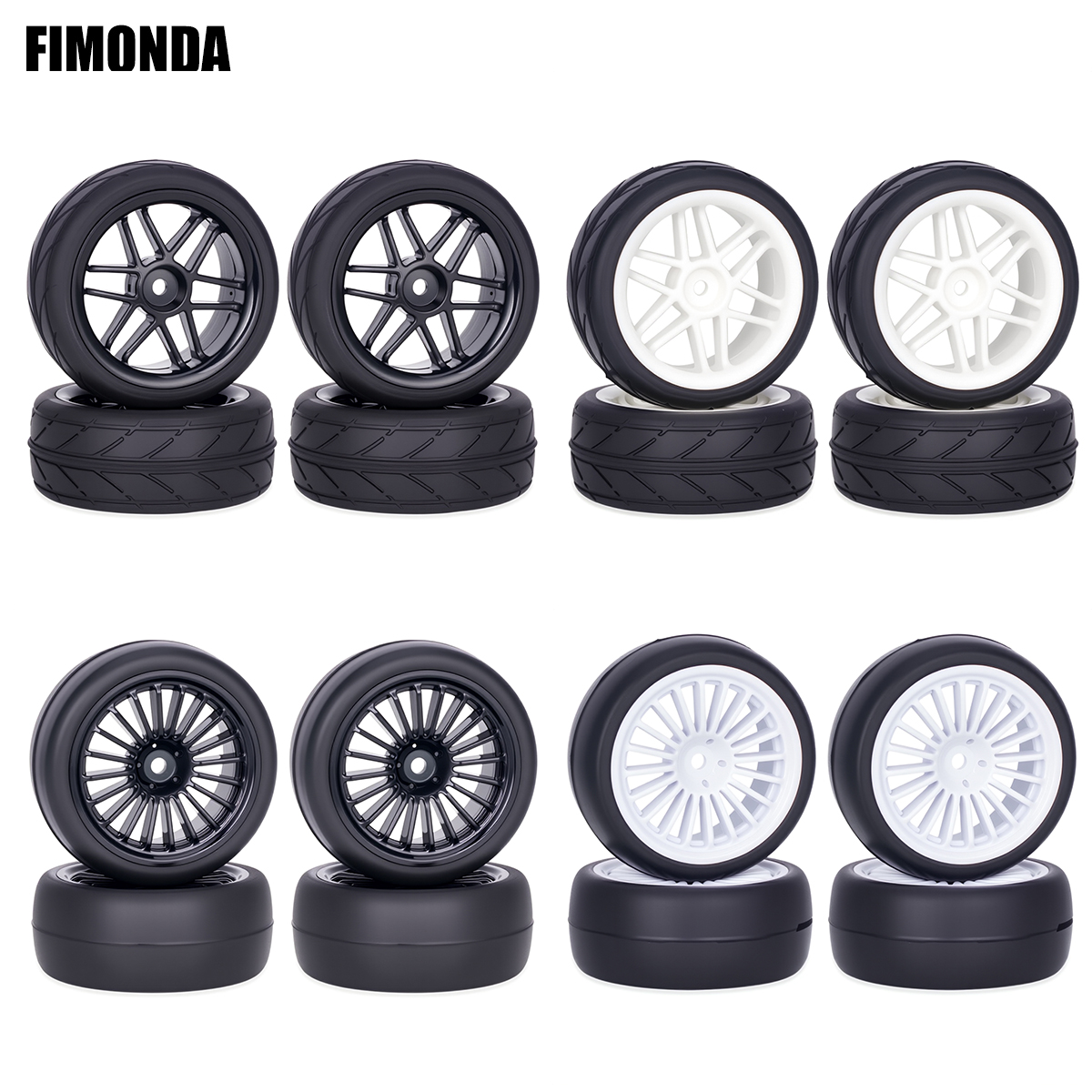 Tire Insert Foam - Pre-Glued RC Wheels Tires Set 4PCS