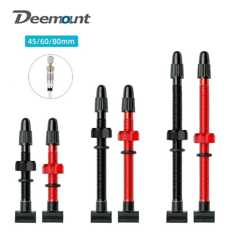Tubeless Valve Core - Deemount 45\60\80MM Tubeless Valves Bicycle Aluminum