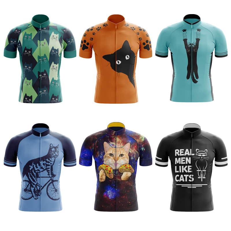 Cycling Jersey Men CARTOON CAT - مراجعة Mountain Biking Cartoon وسعره