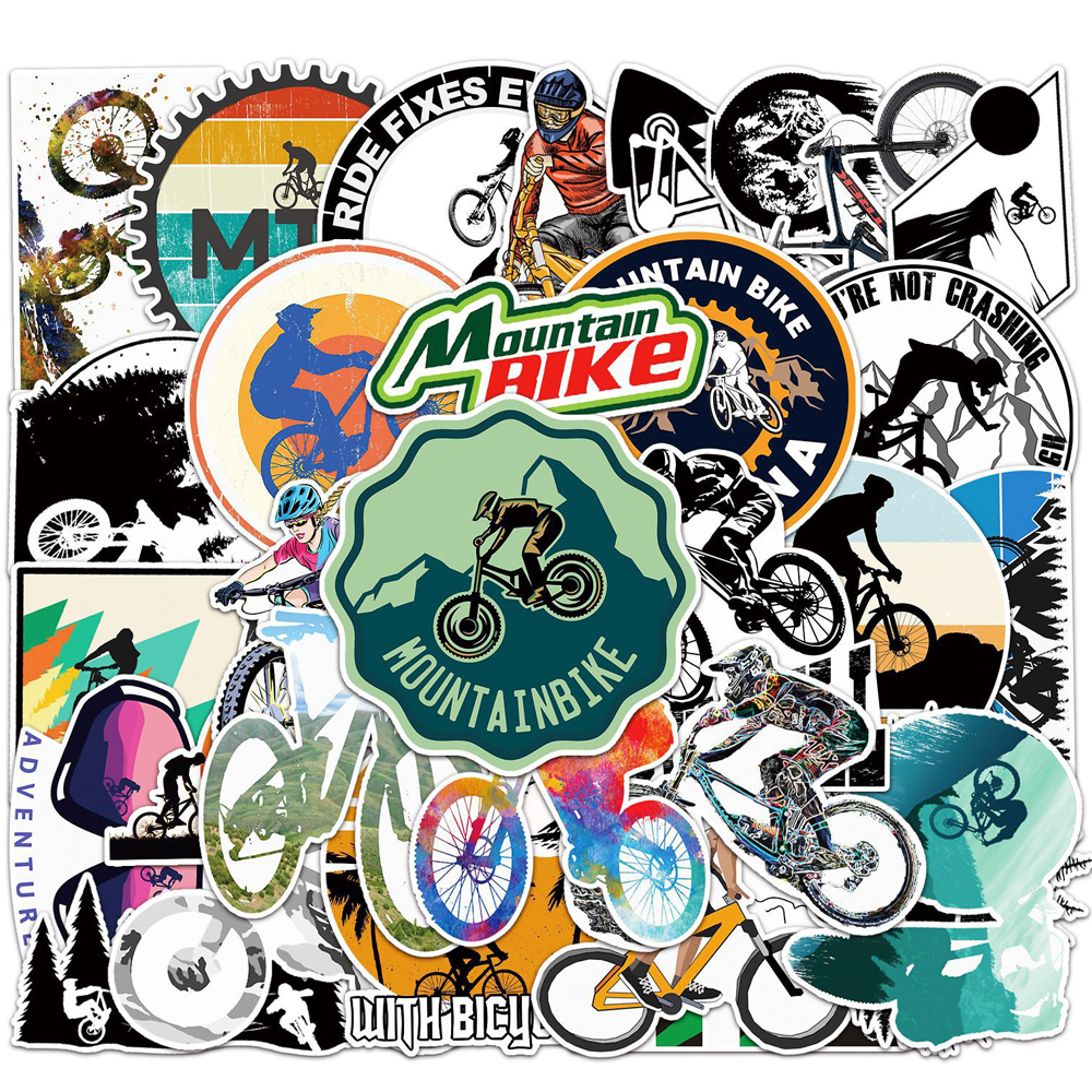 10/30/50pcs Cool Cartoon Bicyc - مراجعة Mountain Biking Cartoon وسعره