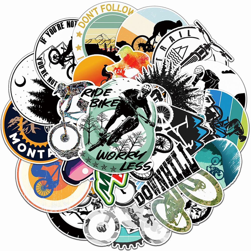 10/30/50pcs Cool Cartoon Bicyc - مراجعة Mountain Biking Cartoon وسعره