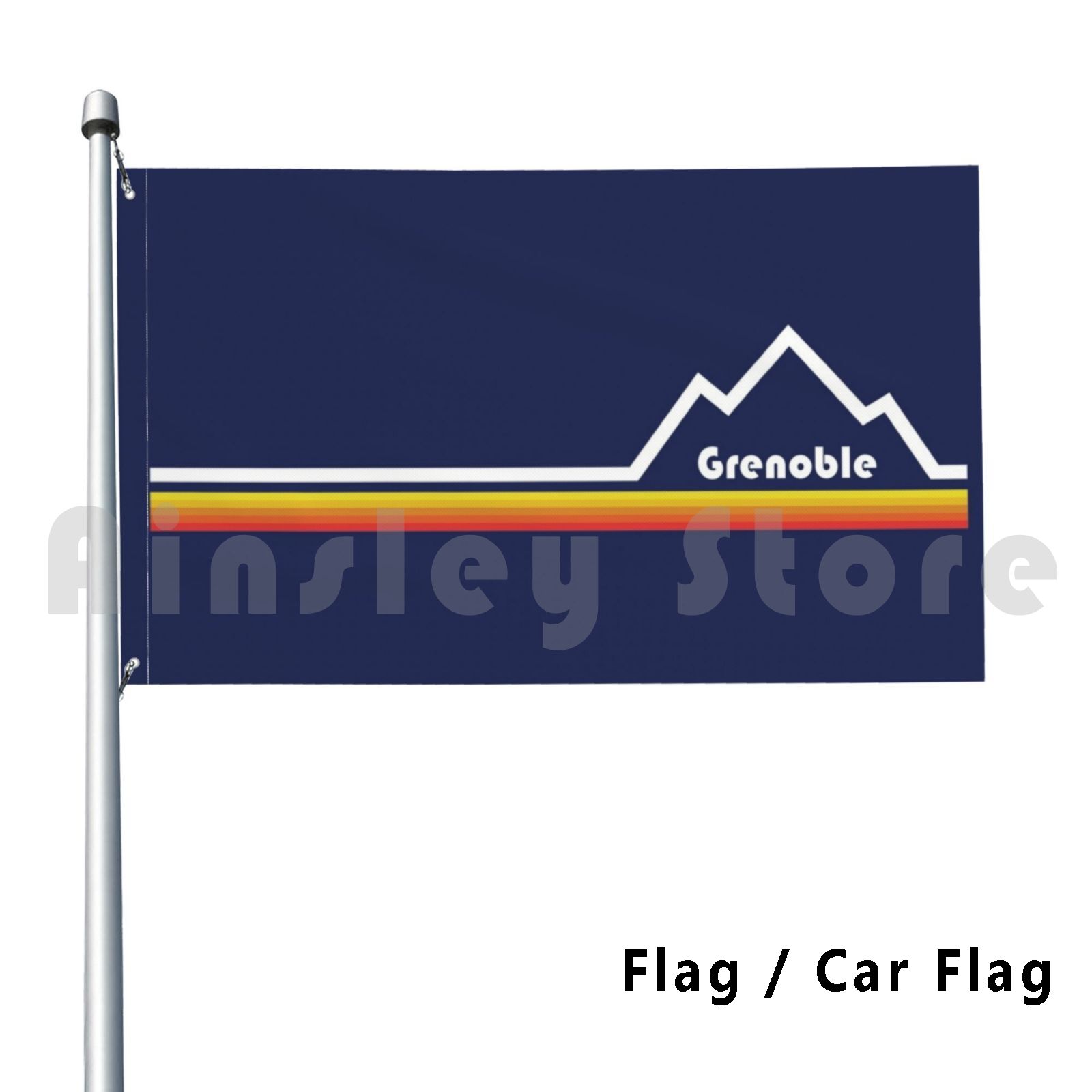 Grenoble , France Flag Car Fla - مراجعة Mountain Biking France وسعره