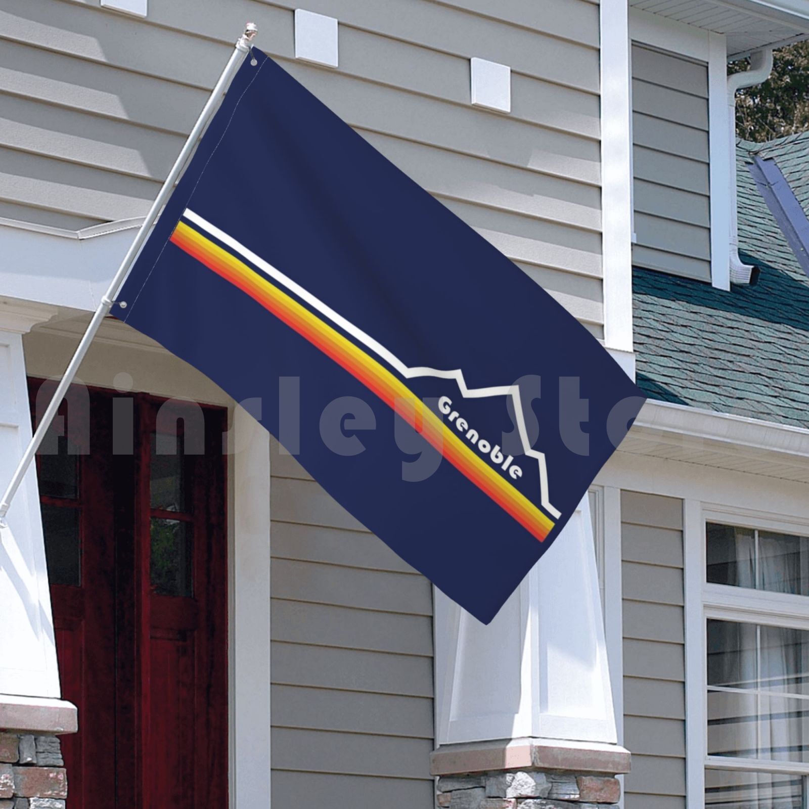 Grenoble , France Flag Car Fla - مراجعة Mountain Biking France وسعره