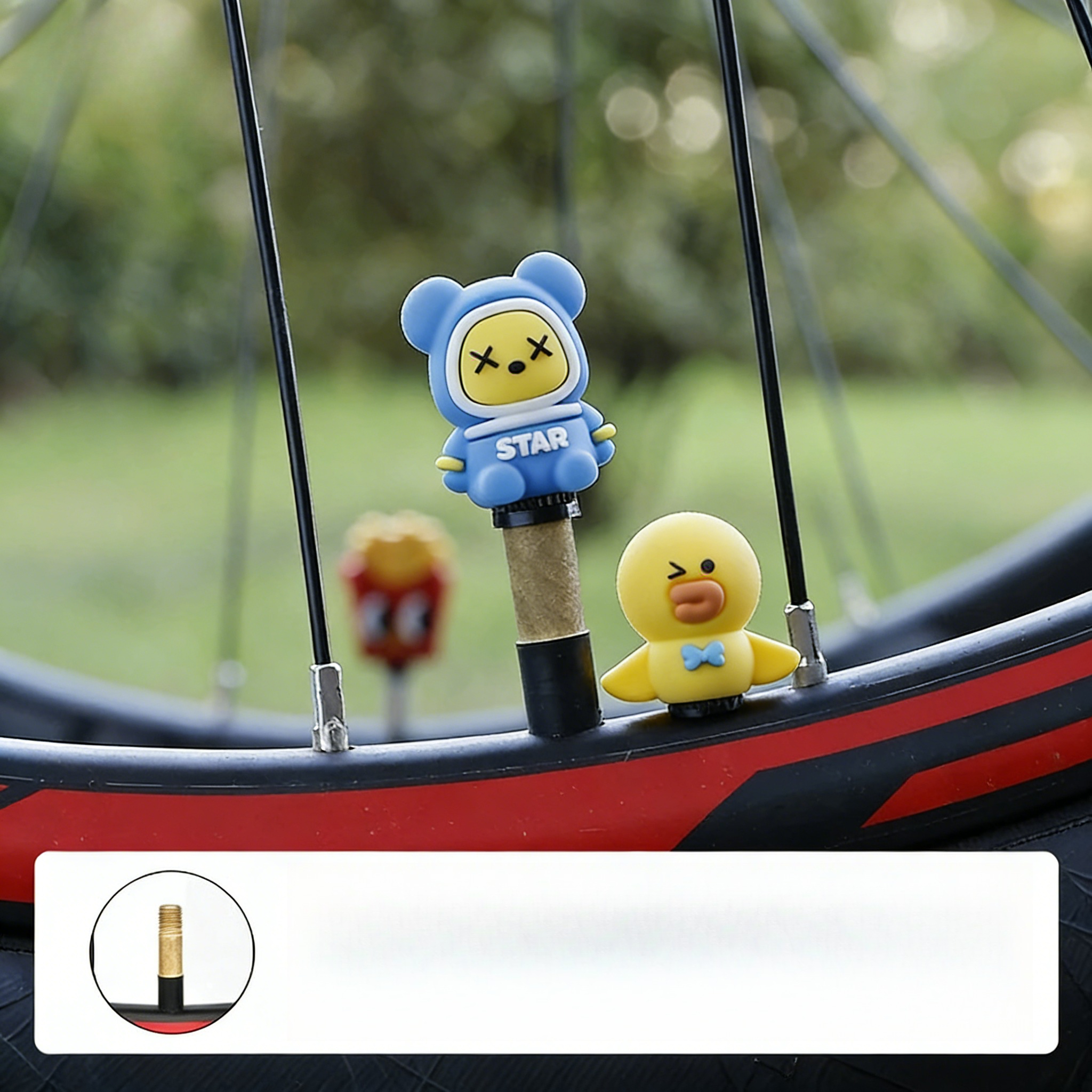 2/3pcs bicycle air nozzle cap  - مراجعة Mountain Biking Cartoon وسعره