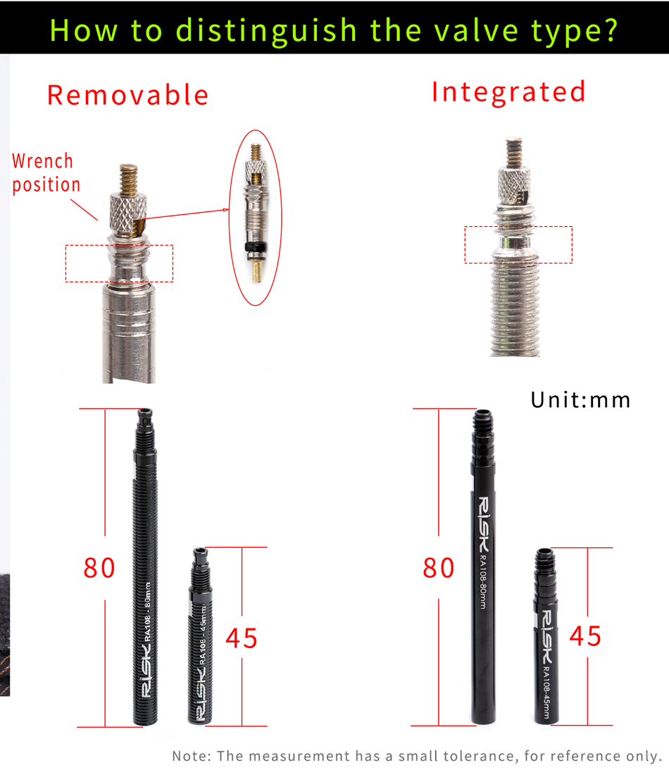 RISK Bicycle Presta Valve Exte - مراجعة Tubeless Valve Core وسعره