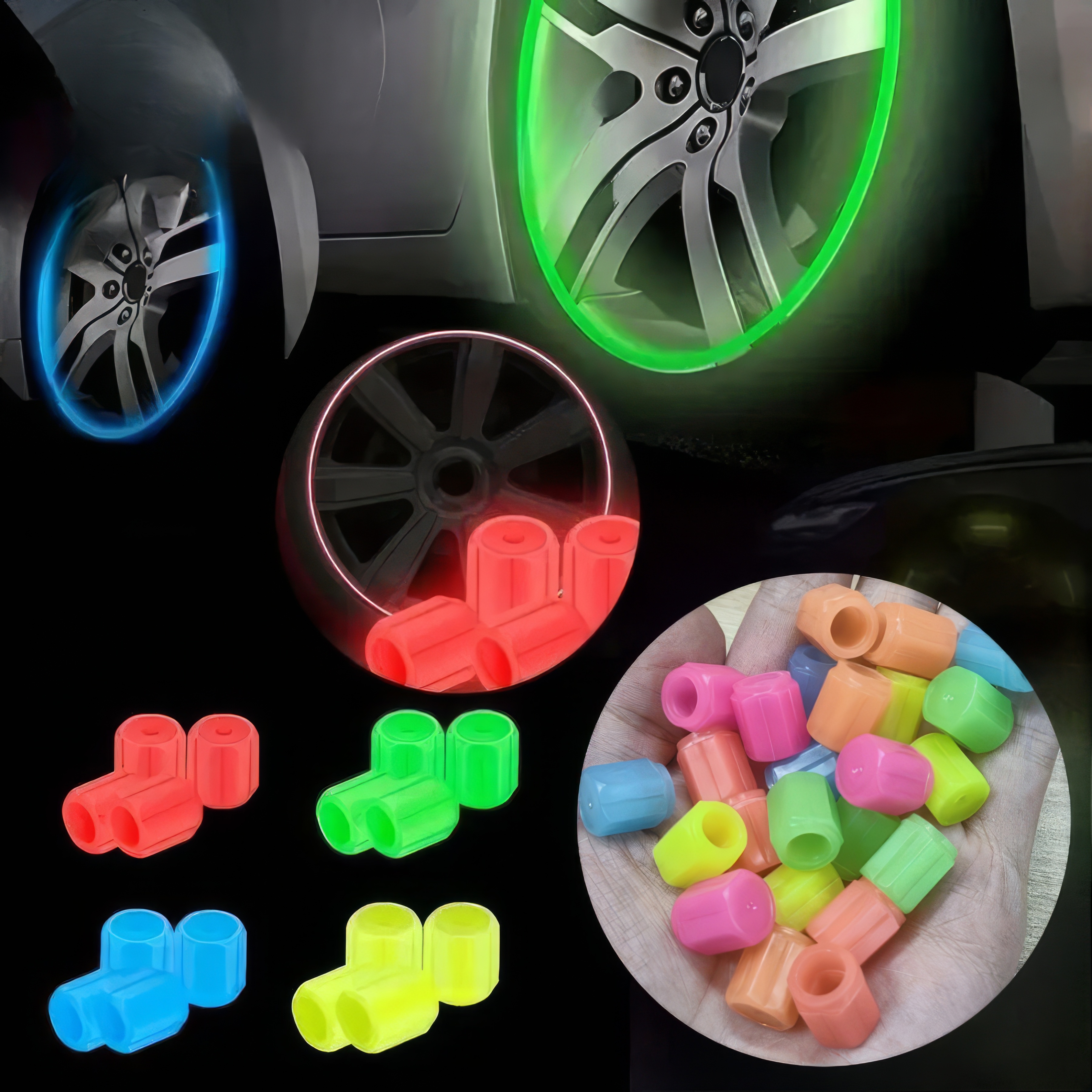 4/8/12 Luminous Tire Valve Cap - مراجعة Tire Insert Foam وسعره