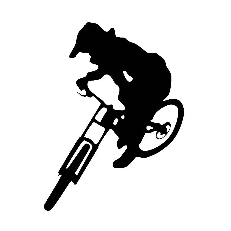1 piece Car Sticker Black/Sliv - مراجعة Mountain Biking Cartoon وسعره