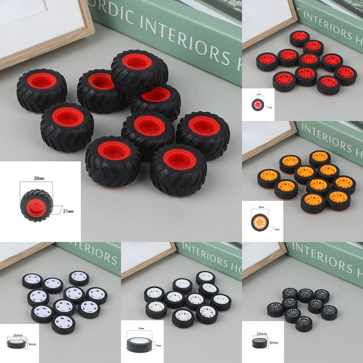 10PCS PC Toy Wheel Rubber Rim  - مراجعة Tire Insert Foam وسعره