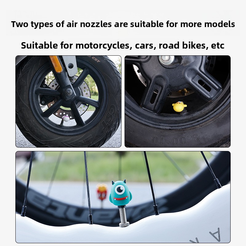 Bicycle Air Nozzle Cap Road Bi - مراجعة Mountain Biking Cartoon وسعره